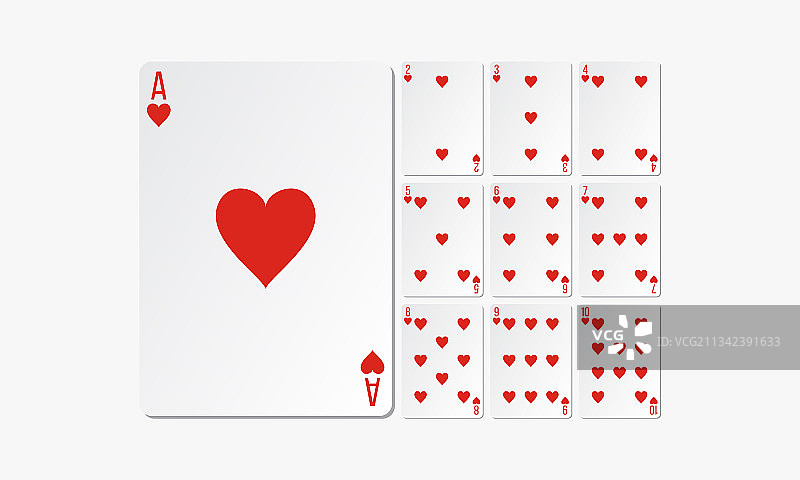 红心牌集纸牌游戏设计图片素材