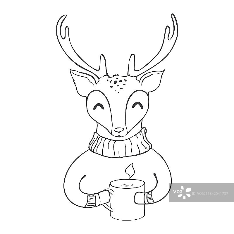 画一个可爱的鹿图片素材