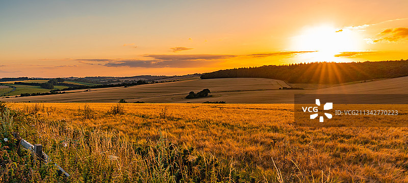 日落时天空的风景，英国，英国图片素材