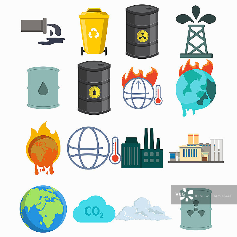 生态污染石油工厂全球变暖二氧化碳图片素材