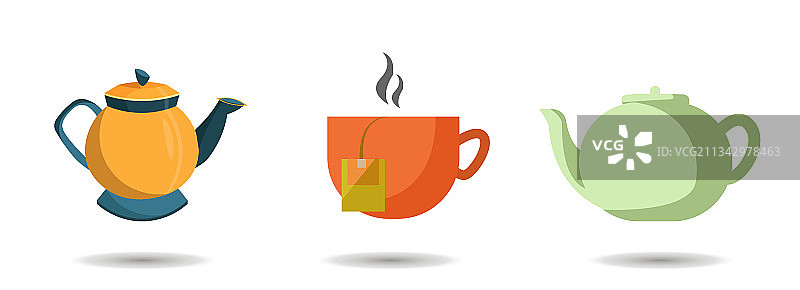 茶壶杯与包夹艺术设置茶壶图片素材