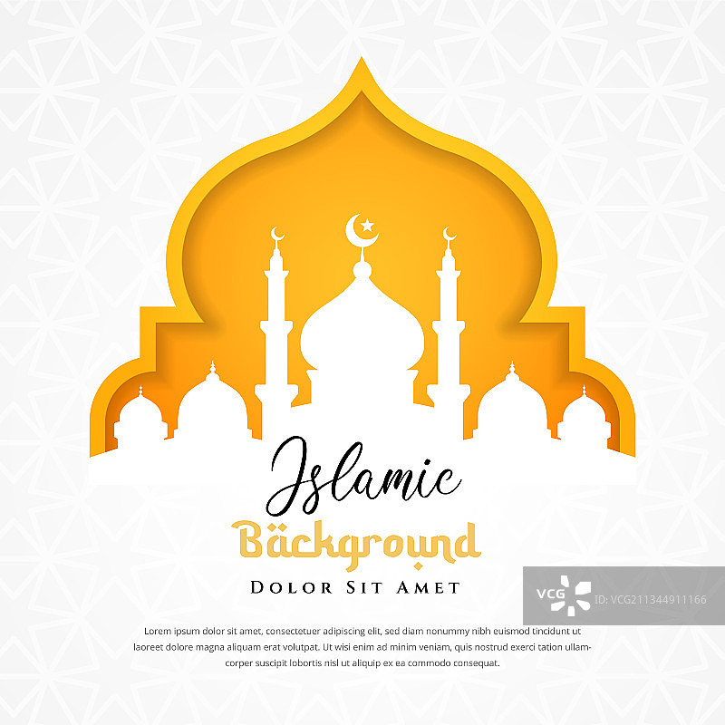 伊斯兰背景设计与清真寺剪影图片素材