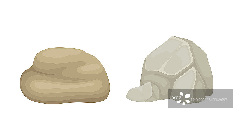 大块的圆石和鹅卵石作为岩石碎片图片素材