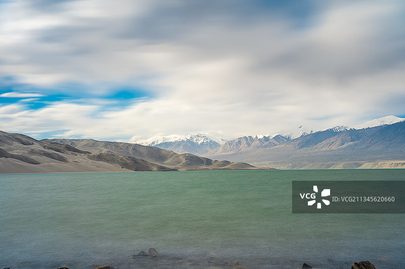 白沙湖,风景,旅游目的地,沙漠绿洲,湖,塔什库尔干图片素材