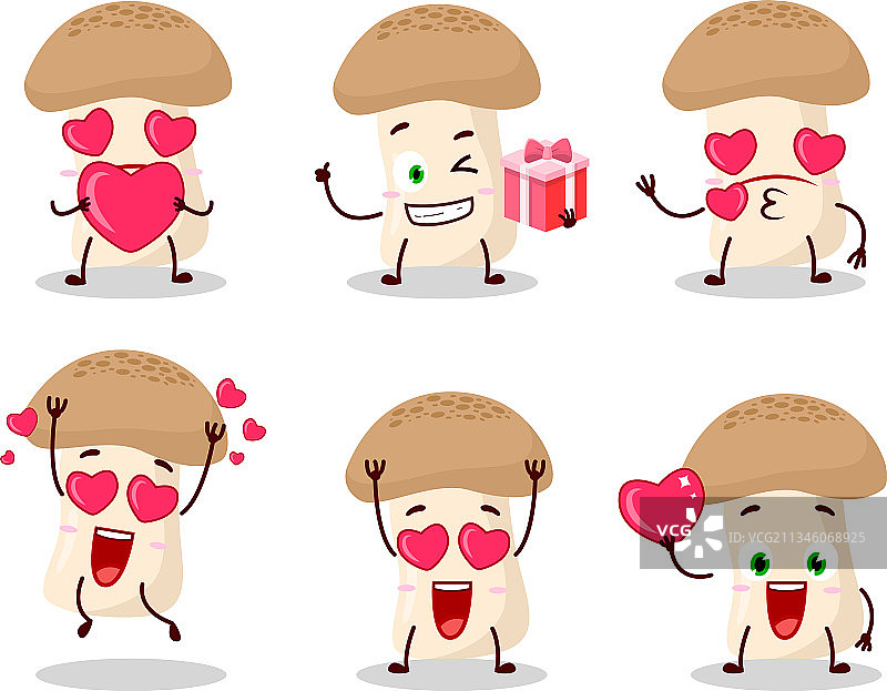 shimiji蘑菇人物带有爱的可爱表情图片素材