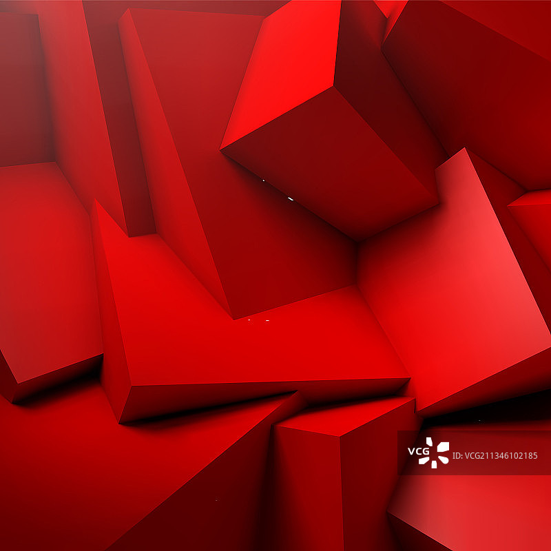 抽象的背景与重叠的红色立方体图片素材