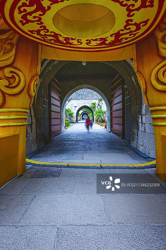 灯会时节的城门+中华门城堡（南京）图片素材