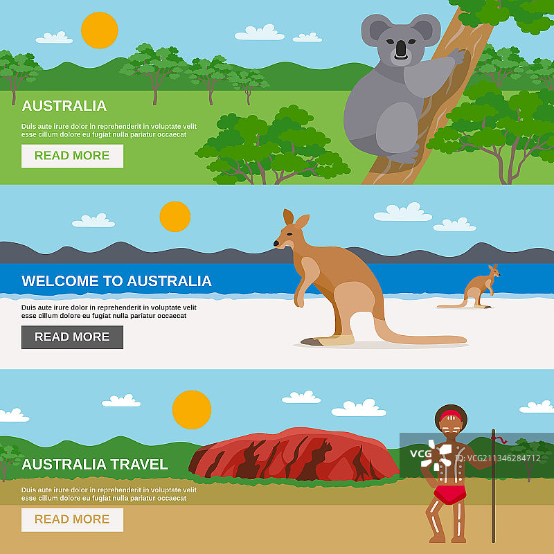 澳大利亚旅游横旗集图片素材