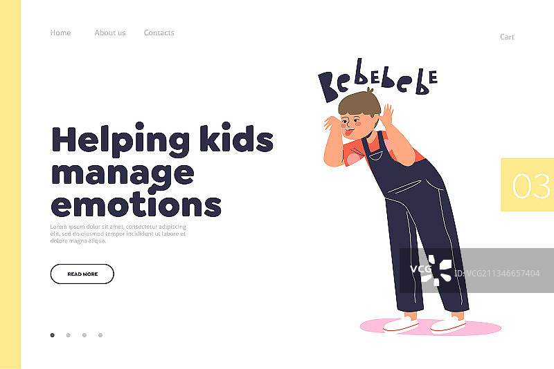 管理儿童情感概念登陆页图片素材