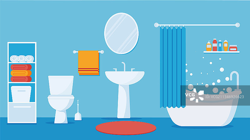 现代化的室内浴室和卫生间图片素材