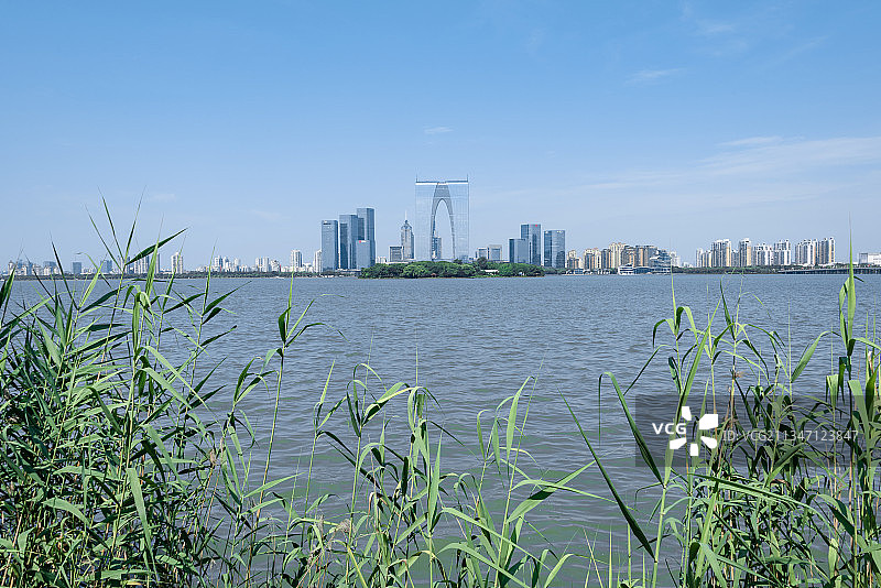 苏州金鸡湖滨水城市风光图片素材