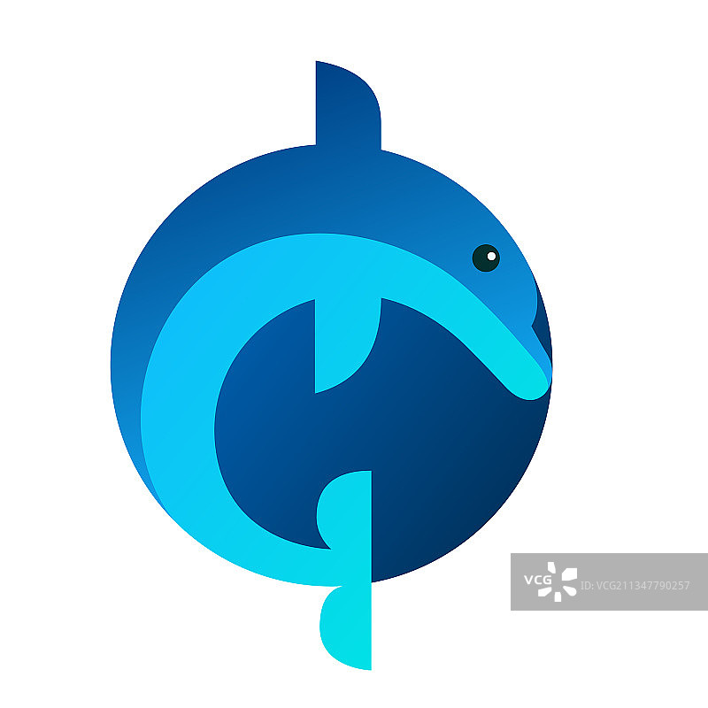 海豚海洋动物圈标志图片素材