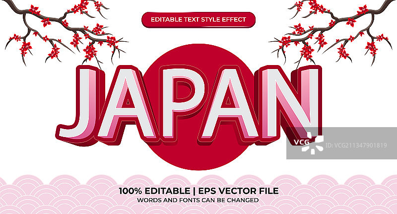 日本可编辑的文本效果与亚洲类型风格图片素材
