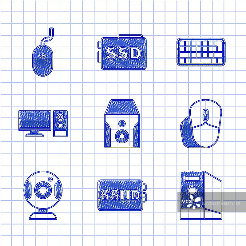 设置不间断电源SSHD卡盒图片素材
