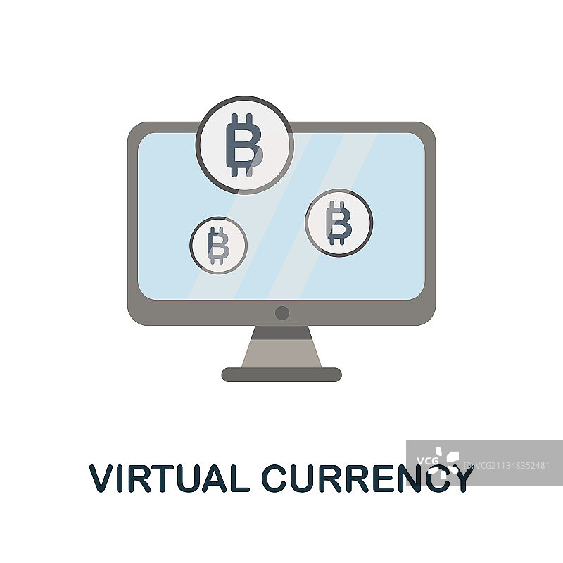 虚拟货币平面图标简单标志图片素材