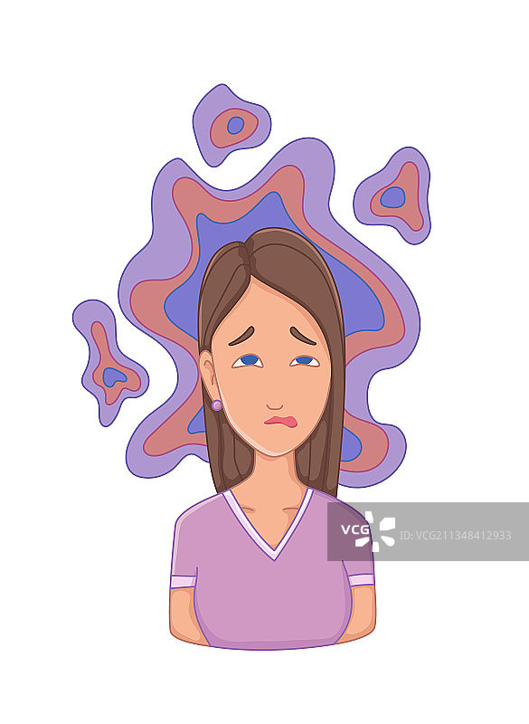 女性有压力症状-失眠或情绪化图片素材
