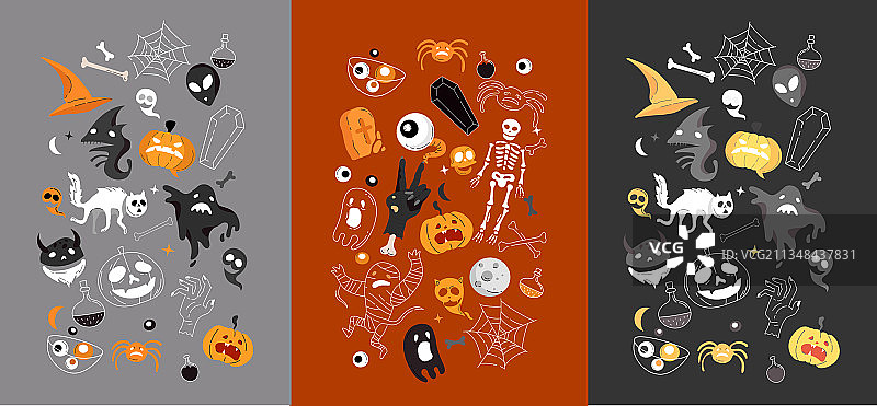 helloween的图标和元素集合图片素材
