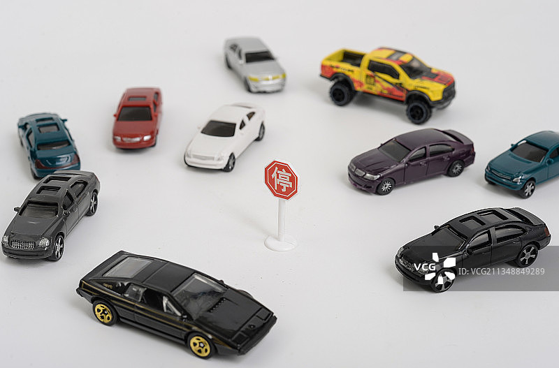 模型汽车 停车交通标识图片素材