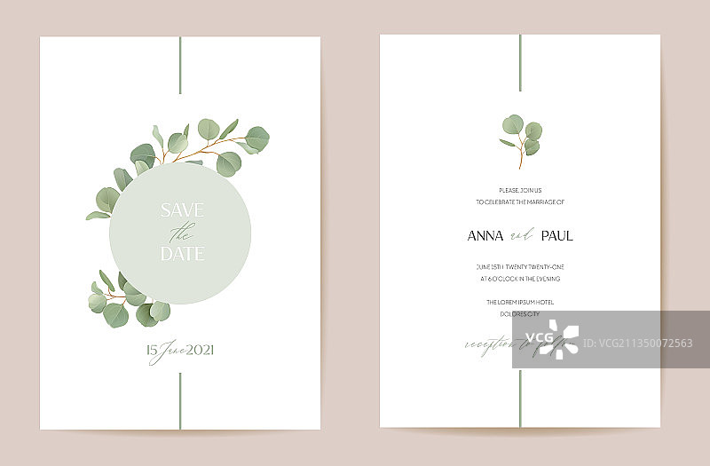 婚礼桉树叶绿枝花图片素材