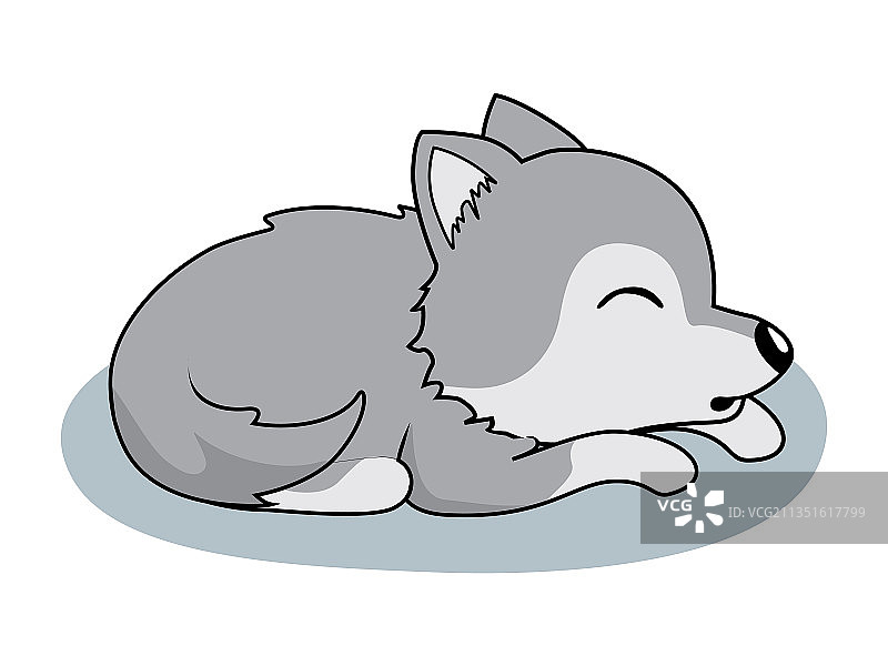 懒狼卡通里睡觉的动物图片素材