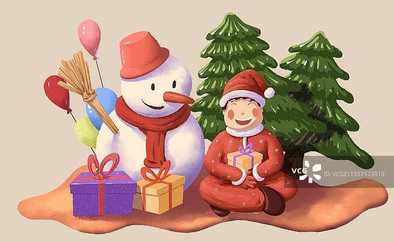 圣诞节节日插画图片素材