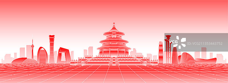 天坛 北京 城市 祈年殿 插画图片素材
