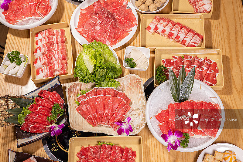 日本料理自助餐厅火锅肥牛套餐图片素材