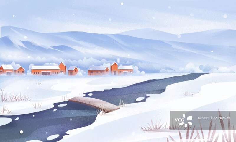 冬天的乡村风景图片素材