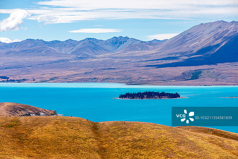 新西兰约翰山俯瞰蒂卡波湖图片素材