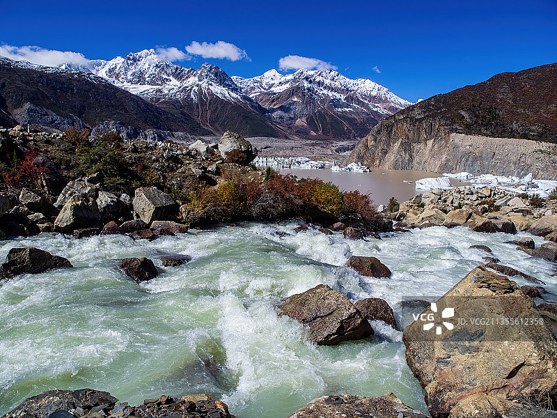 西藏昌都八宿-然乌湖-来古冰川秋色图片素材