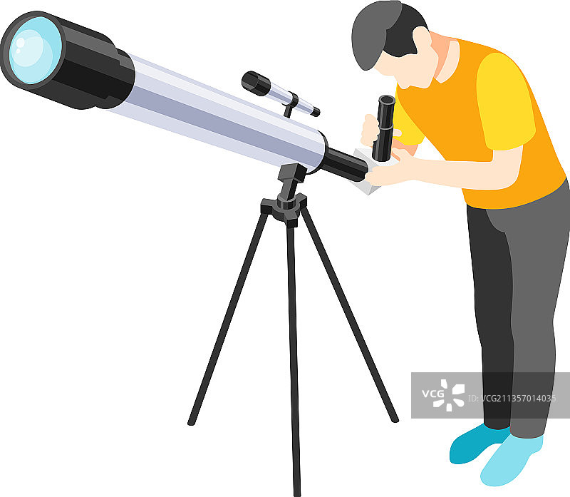 望远镜人图片素材