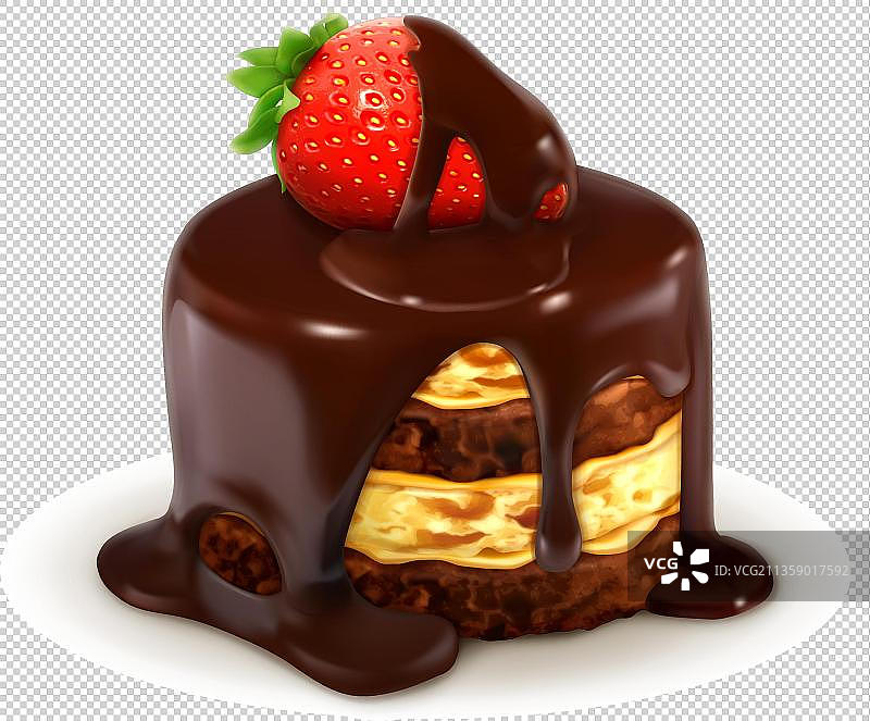 手绘巧克力蛋糕图片素材