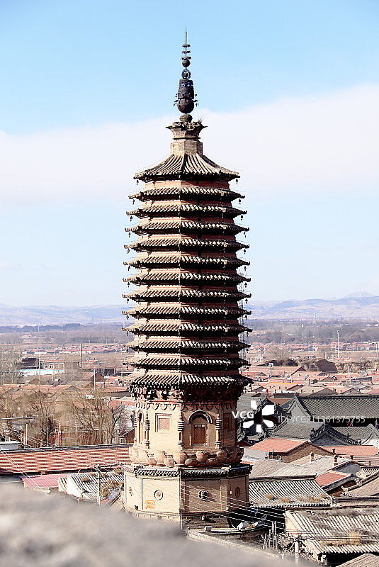河北省张家口市蔚县的文物景观南安寺塔图片素材