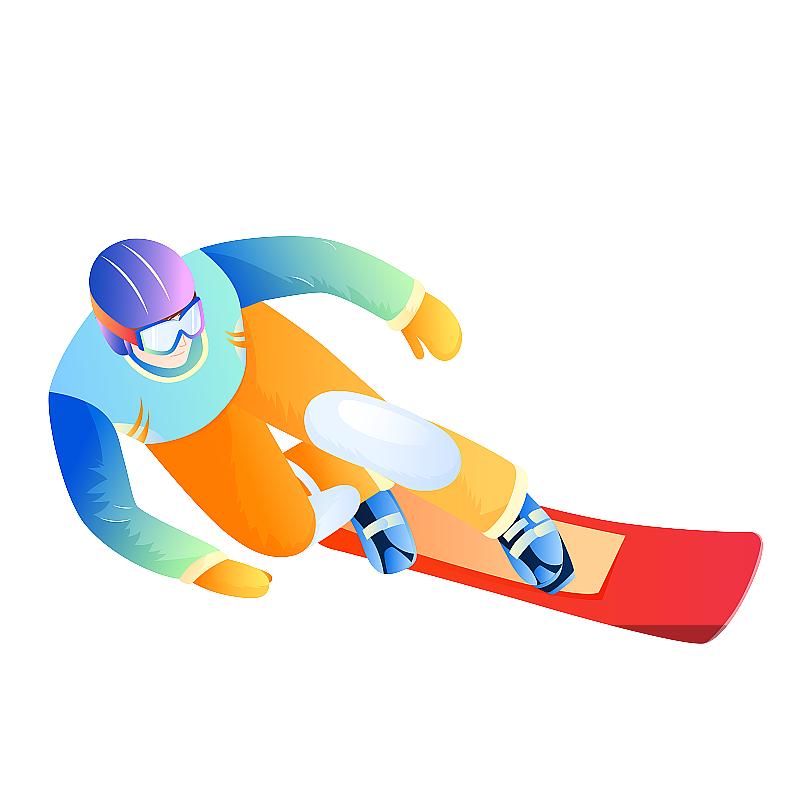 男子单板滑雪矢量人物插画元素图片素材