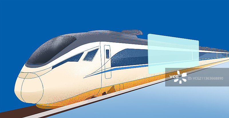 中国基础建设21世纪国家实力力量高铁动车速度宣传展示插画图片素材