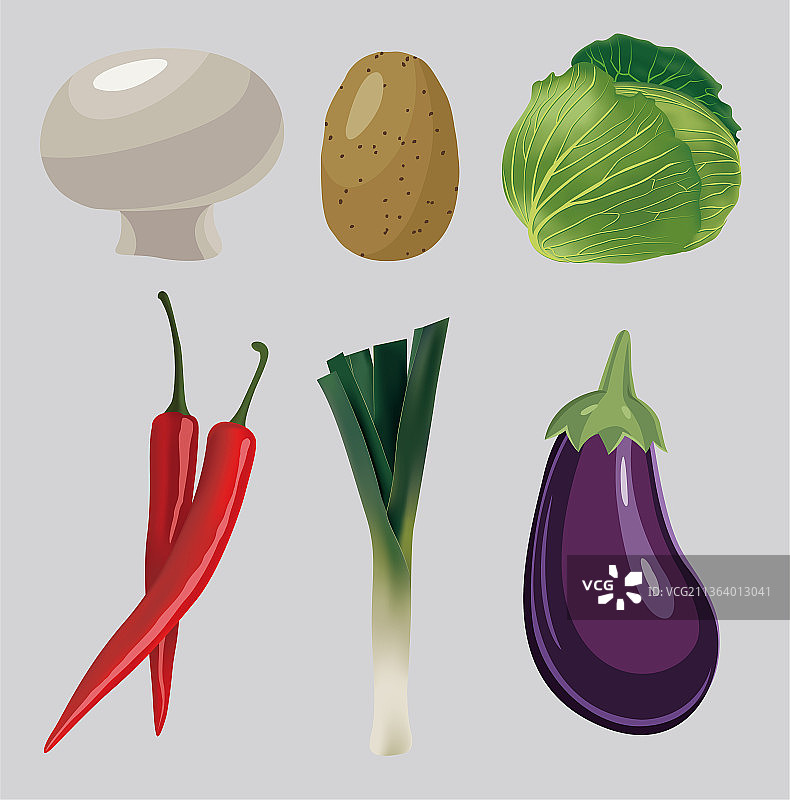 蔬菜组合矢量插画图片素材