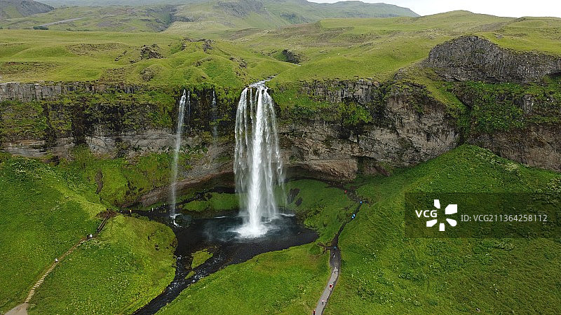 瀑布，冰岛瀑布美景图片素材