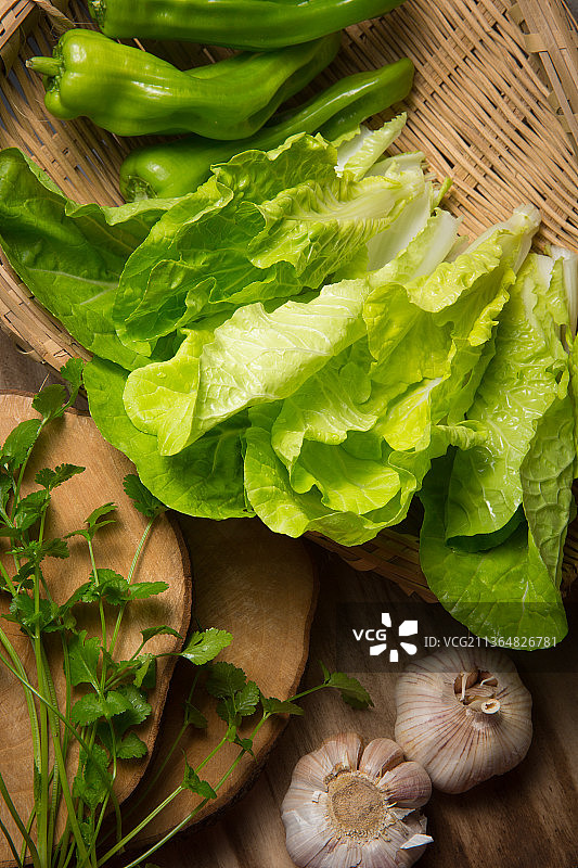绿色食品，有机蔬菜，健康蔬菜，白菜香菜图片素材