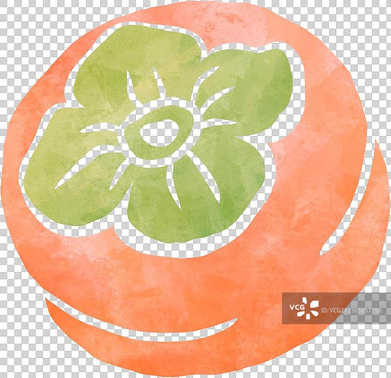 扁平手绘水彩纹理柿子图片素材