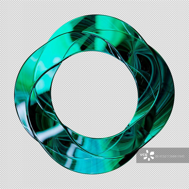 3D彩色玻璃质感莫比乌斯环免抠元素图片素材