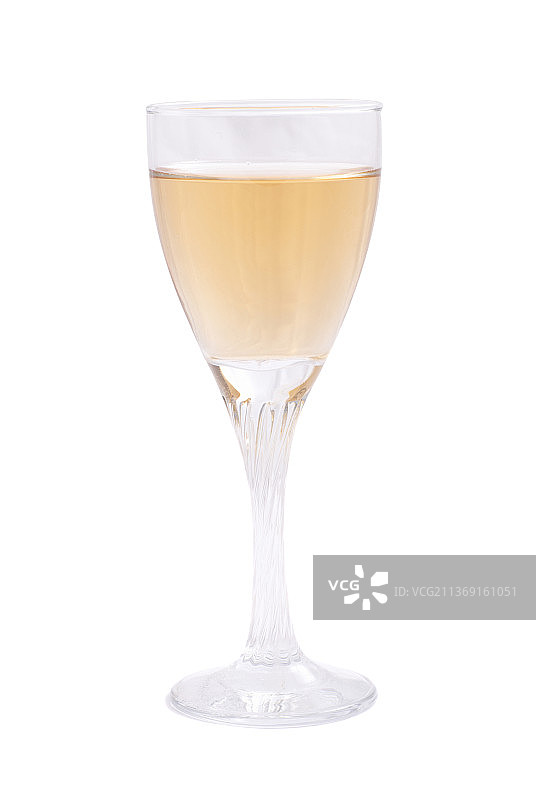 香槟长笛，白色背景下的饮料特写图片素材