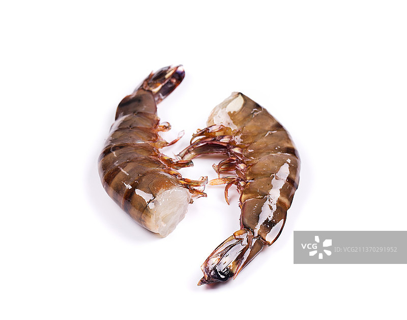 两只生虾，白色背景下的大虾特写，摩尔多瓦图片素材