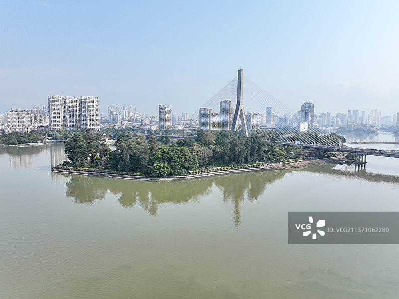 福州江滨闽江边城市风光，沙县州大桥图片素材