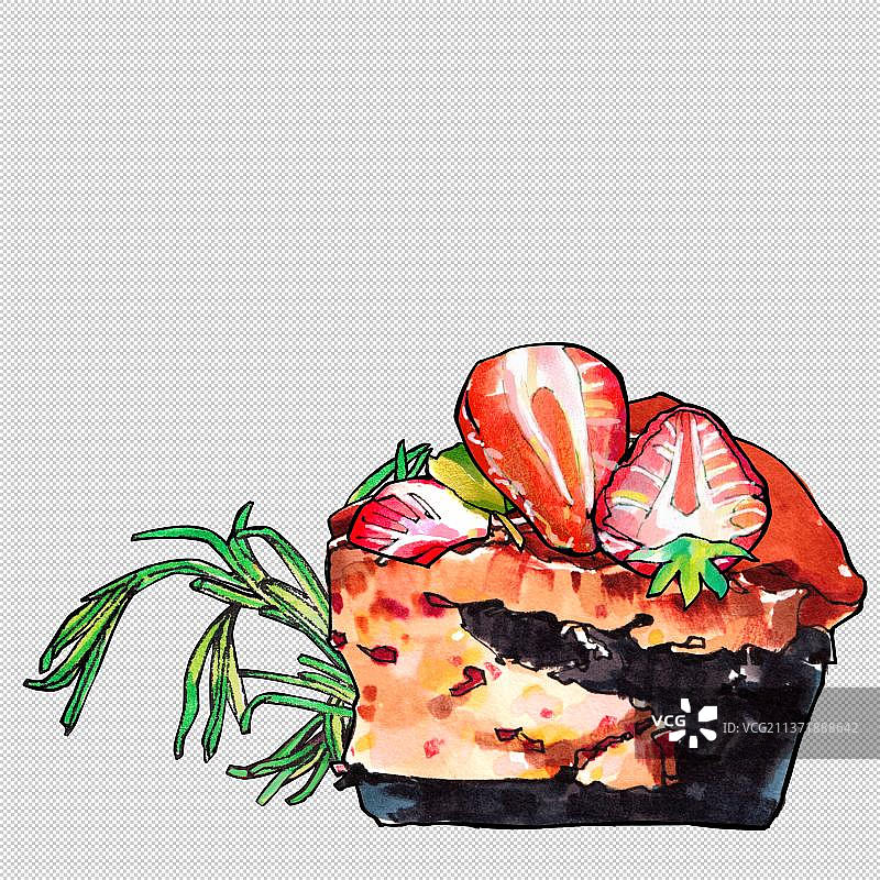 下午茶甜点心 巧克力 草莓奶油蛋糕 烘焙面包图片素材