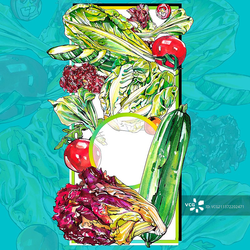 有机蔬菜水果集合 海报壁纸图片素材