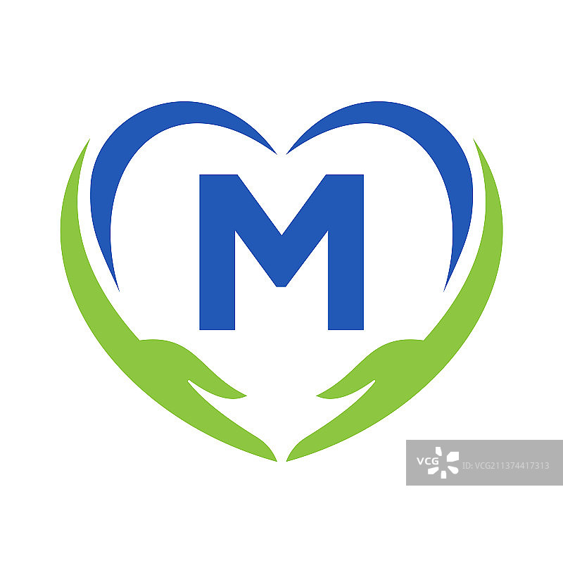 手护理标志上字母m字母m慈善标志图片素材