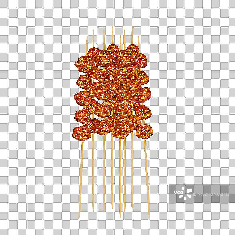 烧烤烤肉串羊肉串插画图片素材