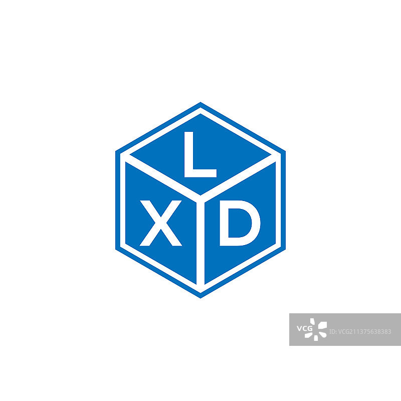 LXD字母标志设计上的黑色背景图片素材