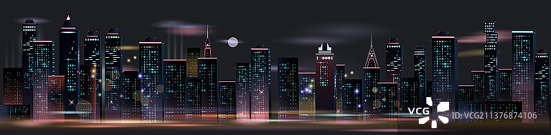 夜城全景构图图片素材
