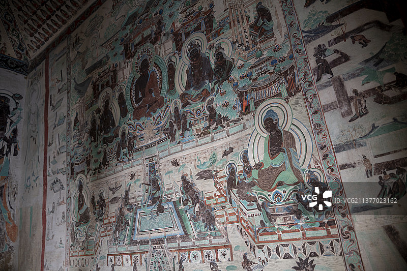 甘肃历史文化遗产敦煌莫高窟壁画图片素材